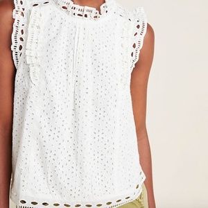 Maeve by Anthropologie Tilly Eyelet Blouse